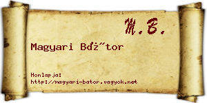 Magyari Bátor névjegykártya